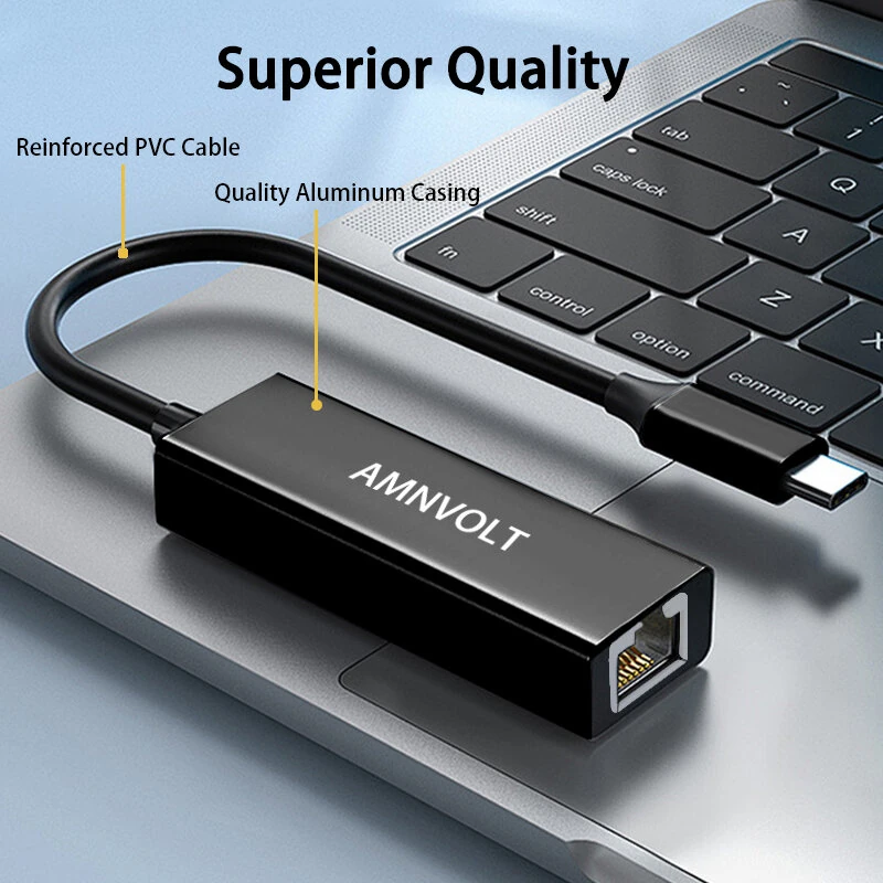 AMNVOLT ANET-5 USB 3.2 to 5GbE Adapter Wired LAN Network Connection for Raspberry Pi 5G/2.5G/1G/100Mbps 5000Mbps USB-C to RJ45 Network Converter — view 8