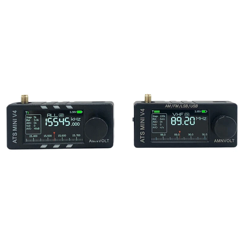 AMNVOLT V4 ATS Mini SI4732 Radio ALL Band DSP Radio FM AM SSB LSB USB Receiver built-in Hi-Z Headphone Amplifier Circuit with Dual Antenna — view 3