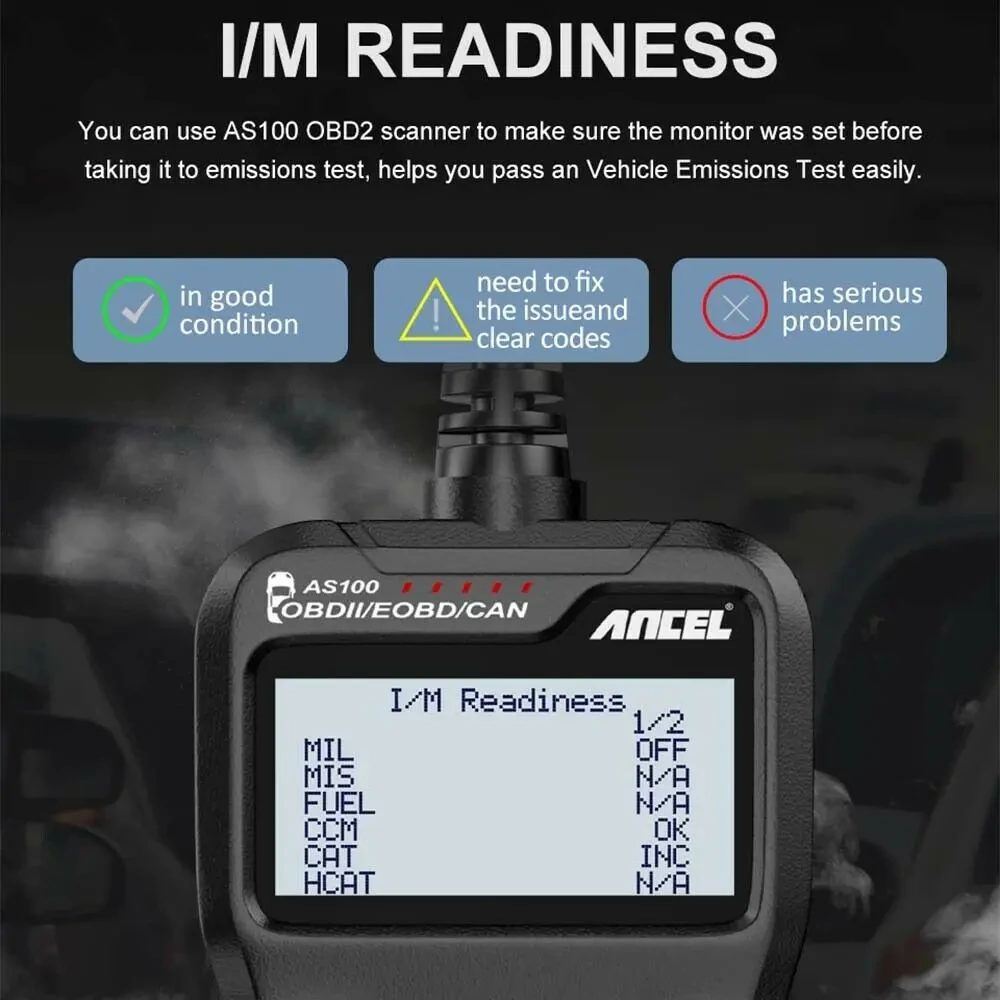 ANCEL AS100 OBD2 Scanner Car Code Reader Diagnostic Scan Tool Check Engine Fault  Read Codes Clears Codes — view 6