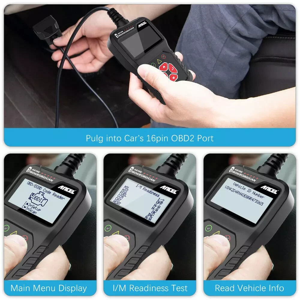ANCEL AS100 OBD2 Scanner Car Code Reader Diagnostic Scan Tool Check Engine Fault  Read Codes Clears Codes — view 8