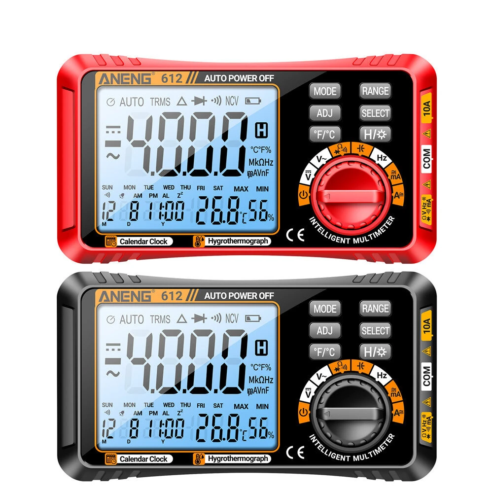 ANENG 612 Digital Multimeter High Precision AC/DC Voltage Current Resistance Capacitance Large LCD Backlight Automatic Power-Saving Portable Design — ANENG