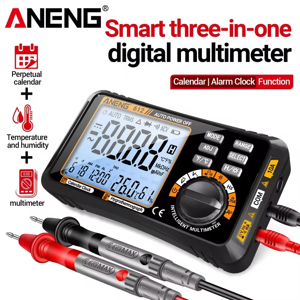 ANENG 612 Digital Multimeter High Precision AC/DC Voltage Current Resistance Capacitance Large LCD Backlight Automatic Power-Saving Portable Design — view 2