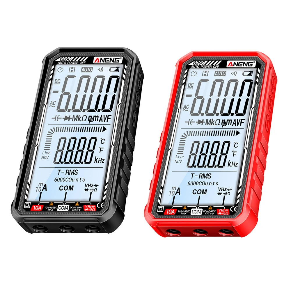 ANENG 620C Digital Multimeter 6000 Counts AC/DC Voltage Current Tester with Backlit Screen Auto Power Off and Flashlight — view 2