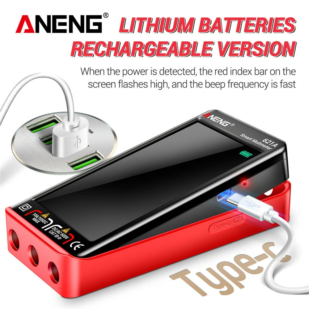 ANENG 621A 9999 Counts Auto Range Full-screen Touch Smart Digital Multimeter Rechargeable DC/AC Voltage Current Tester Meter — view 6