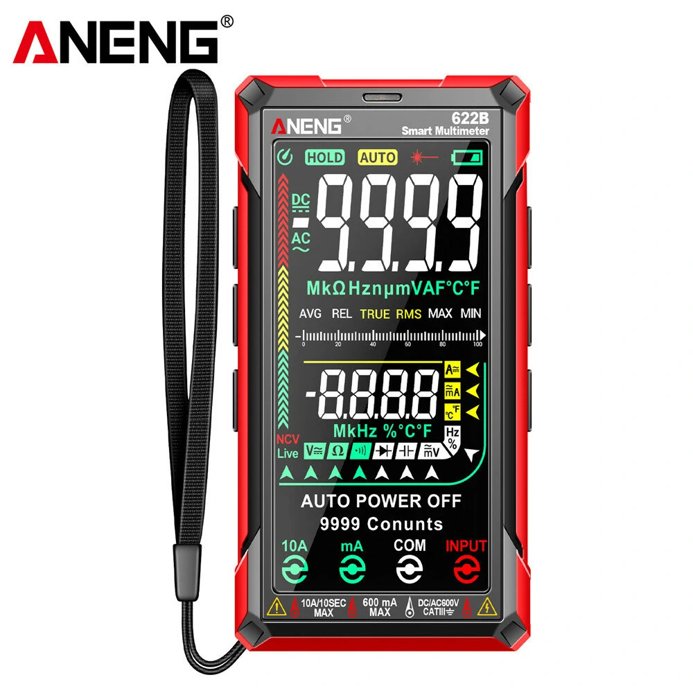 ANENG 622B Digital Smart Multimeter 10A Tester Meter Auto Range True RMS DC/AC 9999 Multitester With Laser Lamp Capacitance Ohm — view 2