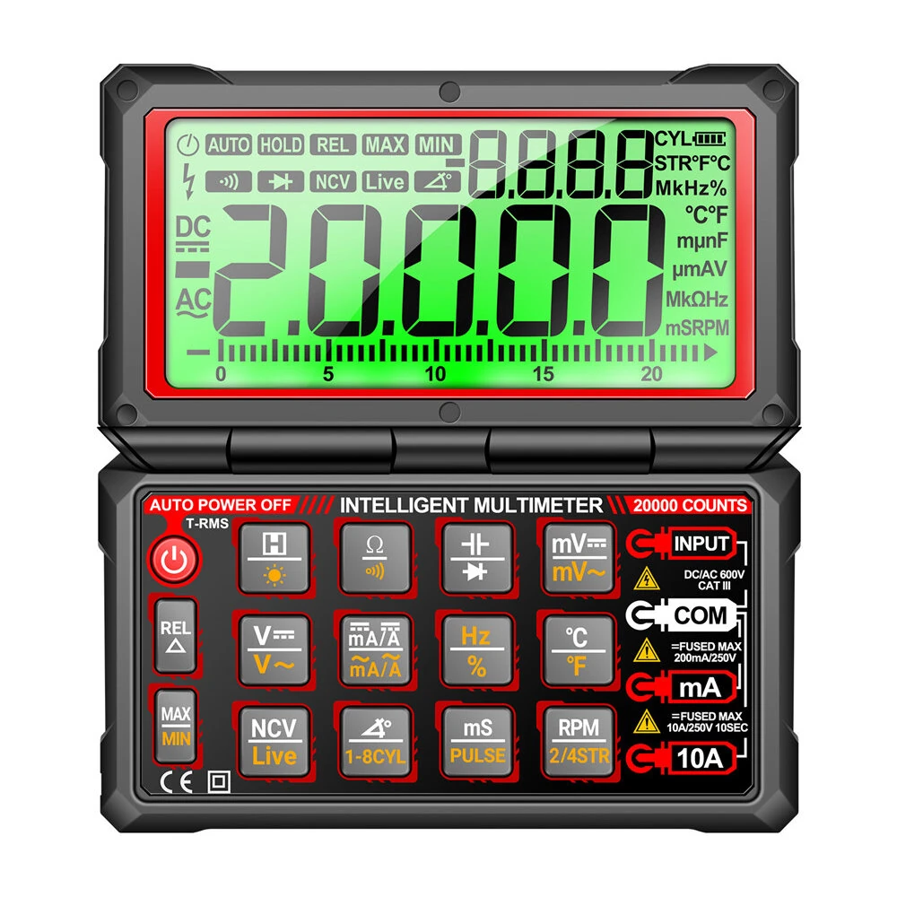 ANENG 623 Auto Repair Multimeter 20000 Counts AC/DC Voltage Current Resistance Capacitance Frequency Temperature NCV True RMS LCD Backlit Display — ANENG