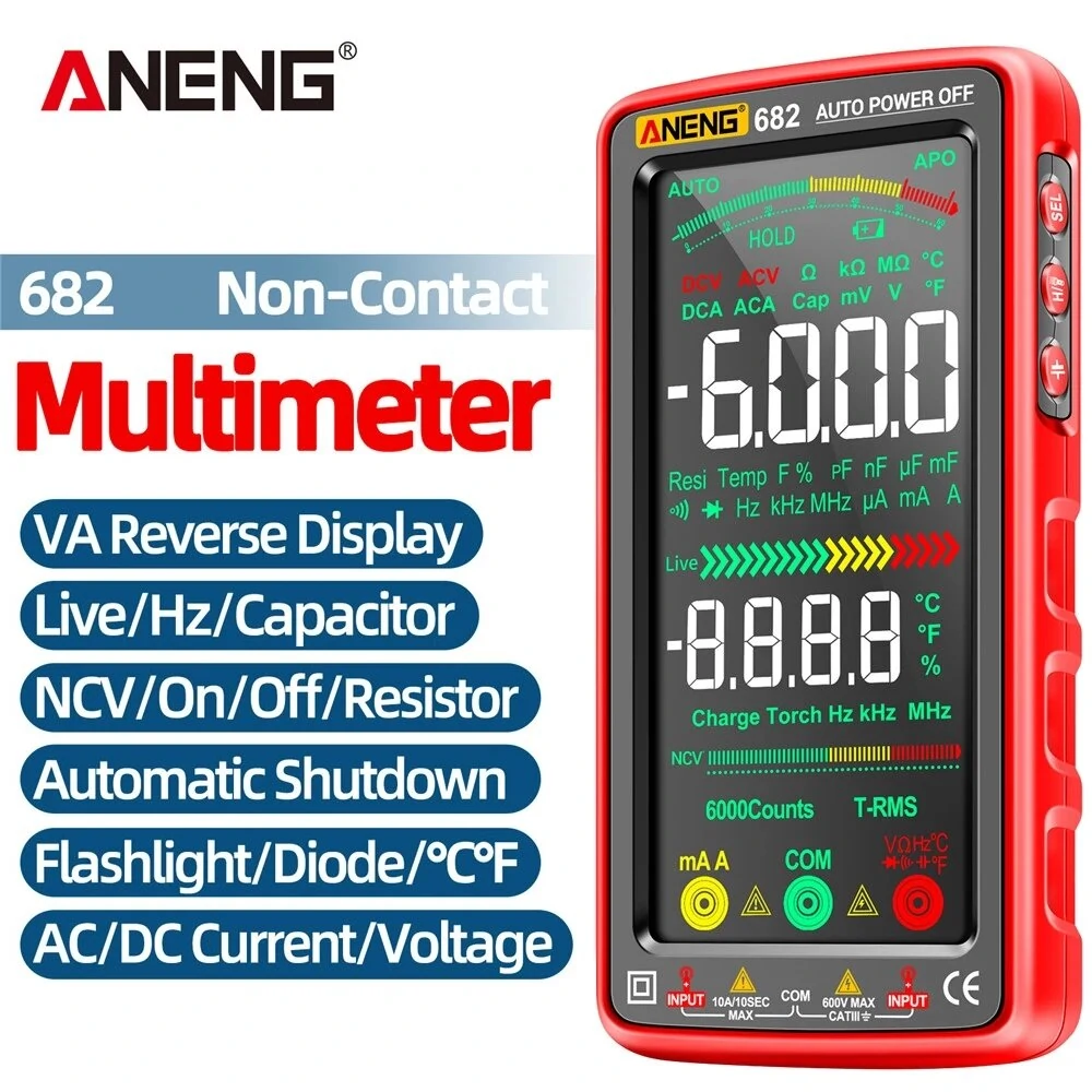 ANENG 682 Smart VA Reverse Multimeter AC/DC Ammeter Voltage Tester Rechargeable Electric Ohm Diode Tester Tools for Electrician — view 3