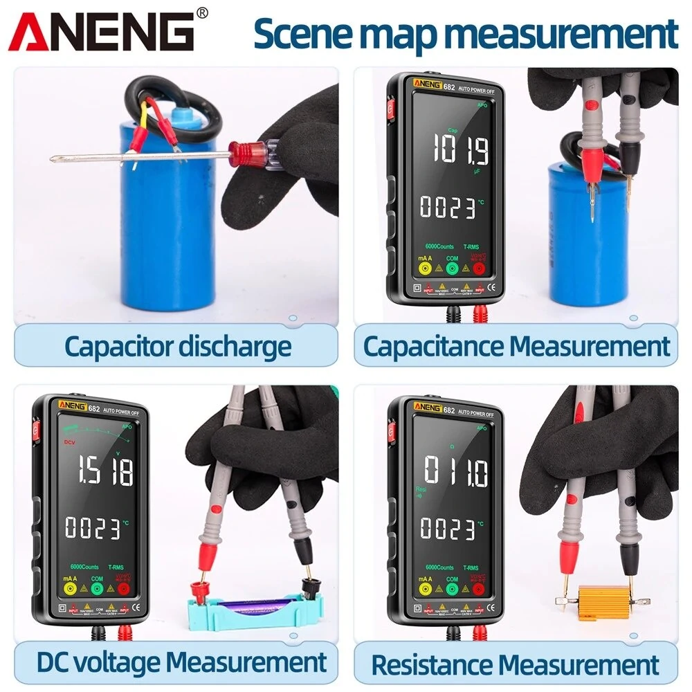ANENG 682 Smart VA Reverse Multimeter AC/DC Ammeter Voltage Tester Rechargeable Electric Ohm Diode Tester Tools for Electrician — view 7