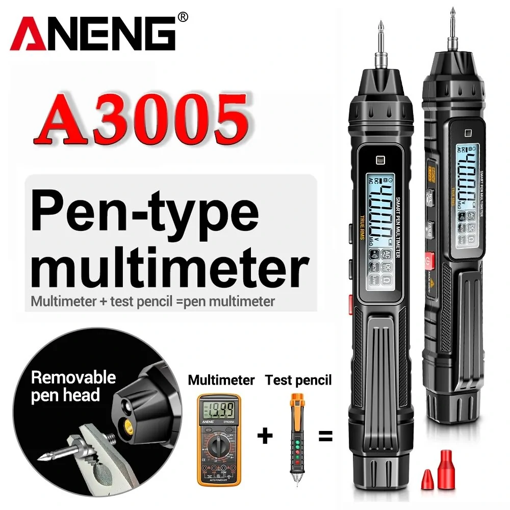ANENG A3005 Digital Multimeter Pen Type 4000 Counts Professional Meter Non-Contact Auto AC/DC Voltage Ohm Diode Tester For Tool — view 3