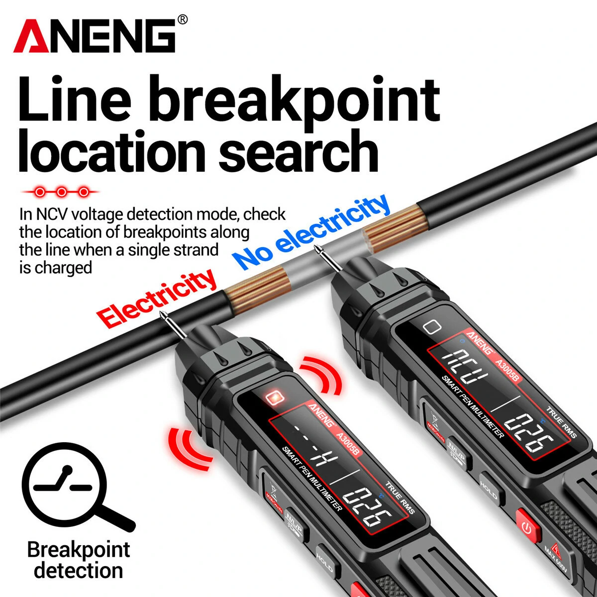 ANENG A3005B A3005BPro Digital Multimeter Smart Pen Type Multi-Functional Tester with Battery Standard/High Configuration Long-Lasting Performance — view 4
