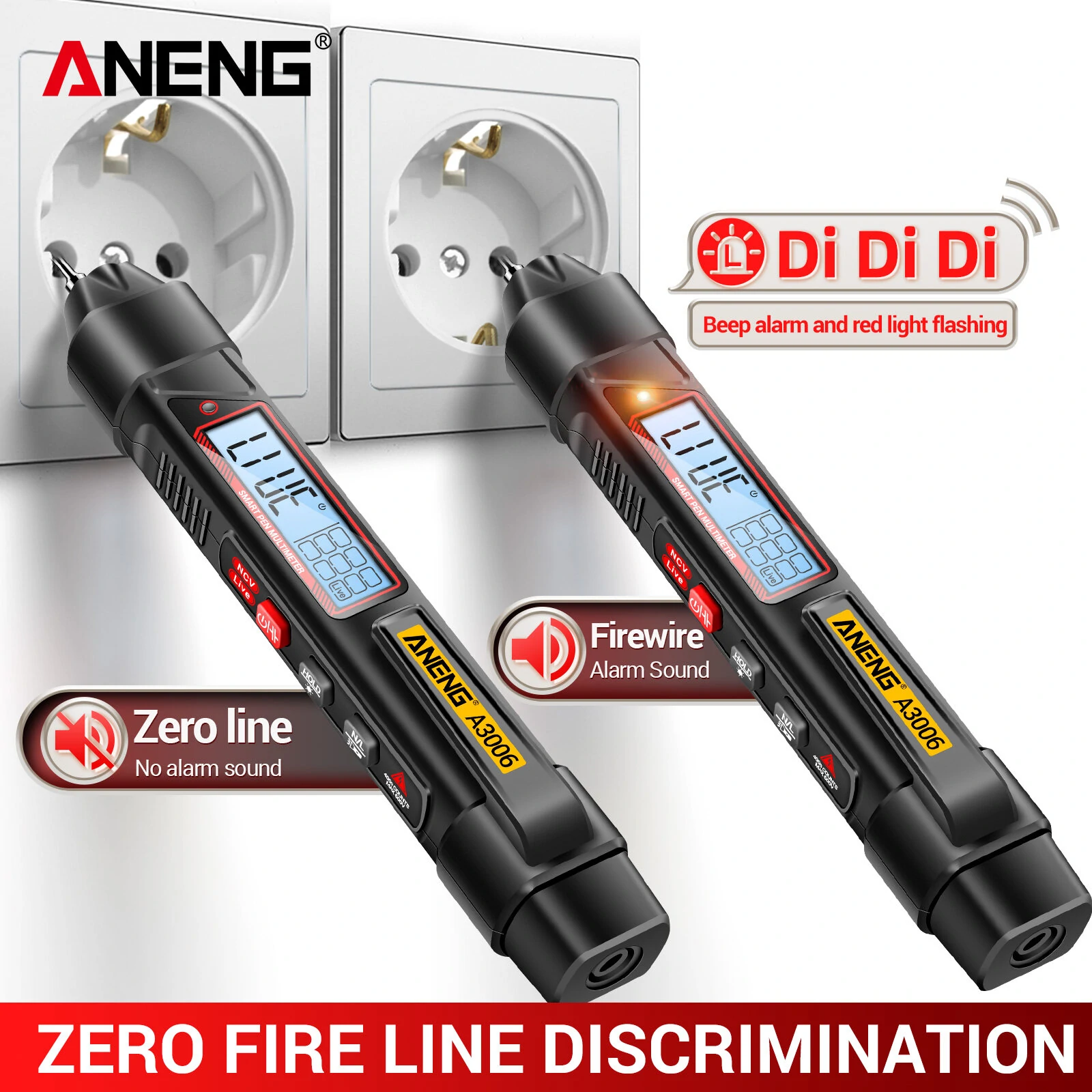 ANENG A3006 Multifunctional Electric Digital Multimeter Pen Type Intelligent Voltage Detector with Zero Fire Line Detection Breakpoint Search for Simplified Electrical Troubleshooting — view 6