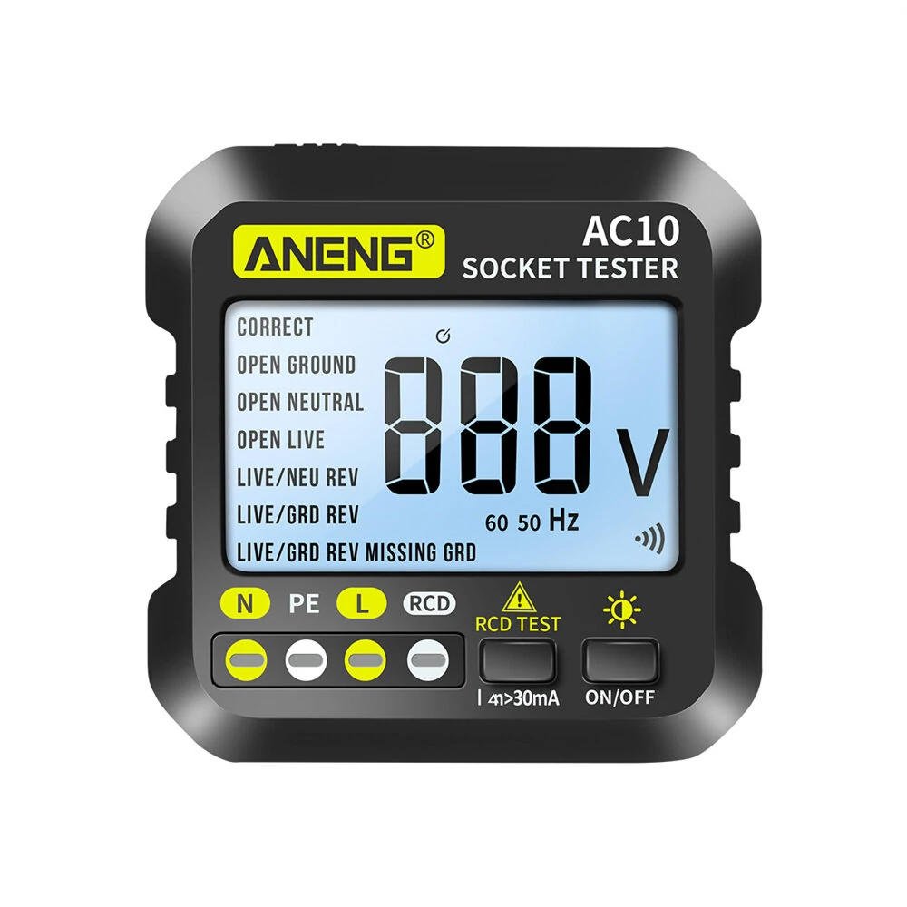 ANENG AC10 Socket Tester Plug Tester Zero Line Plug Polarity  Phase Tester Multimeter Digital Tester — view 3
