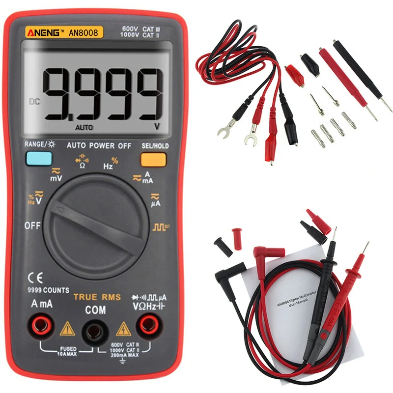 ANENG AN8008 True RMS Wave Output Digital Multimeter AC DC Current Volt Resistance Frequency Capacitance Test — view 2