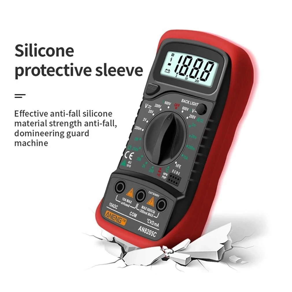 ANENG AN8205C Digital Multimeter AC/DC Ammeter Volt Ohm Tester Meter Multimetro With Thermocouple LCD Backlight — view 5
