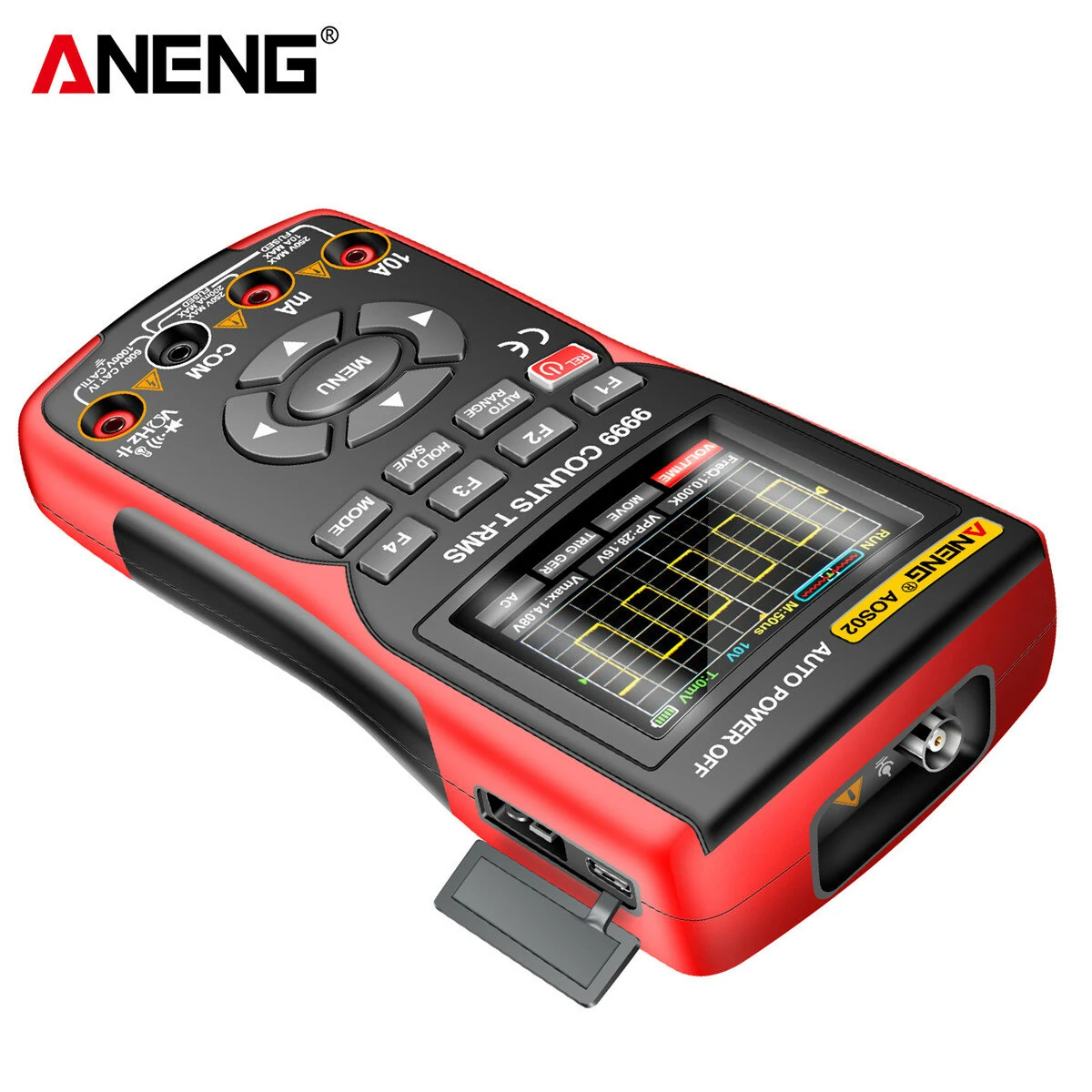 ANENG AOS02 9999 Counts Digital Professional Oscilloscope Multimeter 48M/S 10MHZ PC Waveform Data Storage True RMS Tranistor — view 6
