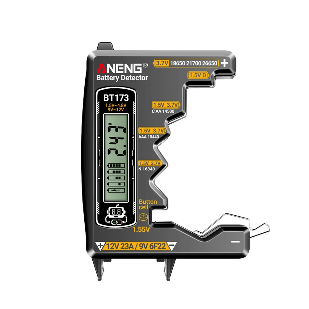 ANENG BT173 Battery Tester Digital Display Multi-Type Compatibility No Power Required Lightweight ABS Material Universal Voltage Reader — view 2