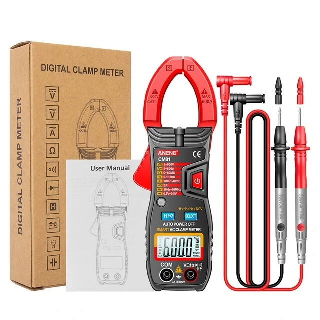 ANENG CM81 6000 Counts Auto Range NCV Digital Clamp Meter DC/AC Voltage Current Resistance Frequency Capacitance Tester — view 8