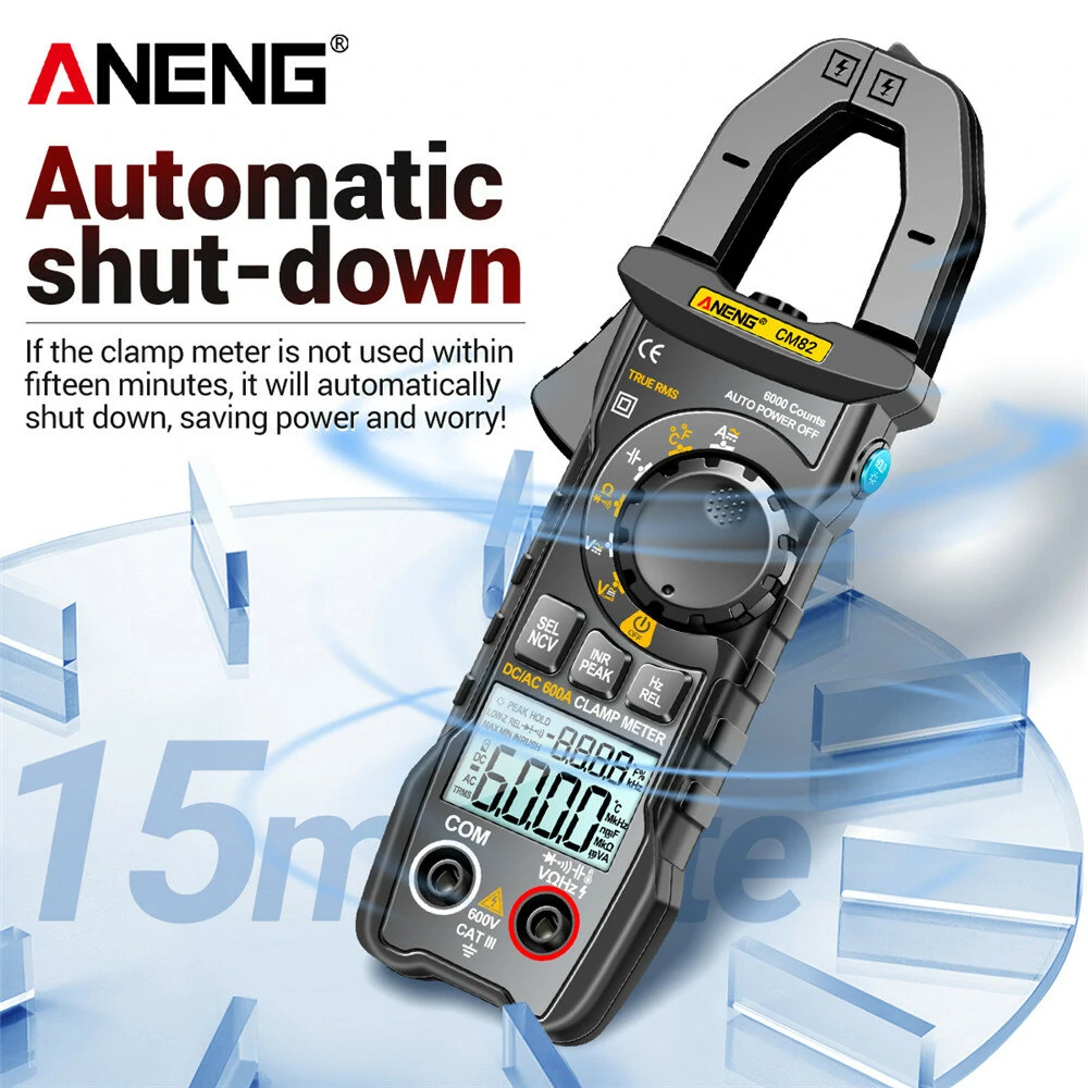 ANENG CM82 Clamp Meter DC/AC 600A Current Voltage 6000 Counts Multimeter Ammeter Tester Car Amp Hz Capacitance NCV Ohm Test — view 7