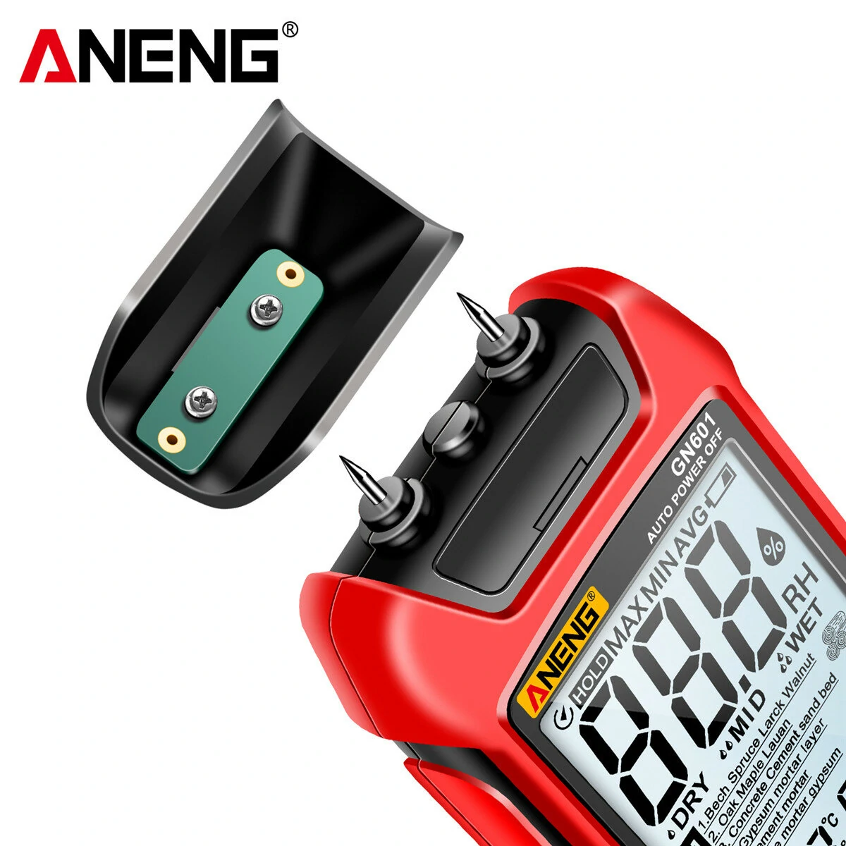 ANENG GN601 Moisture Meter - Accurate and Fast Water Content Testing without Battery - High Precision Moisture Analyzer for Wood  Paper  Grain and More — view 8