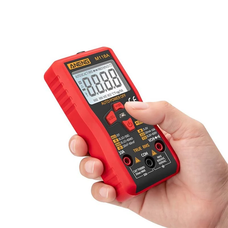 ANENG M118A Digital 6000 Counts Auto Range True Rms Mini Multimeter Transistor Meter with NCV Data Hold Flashlight — view 3