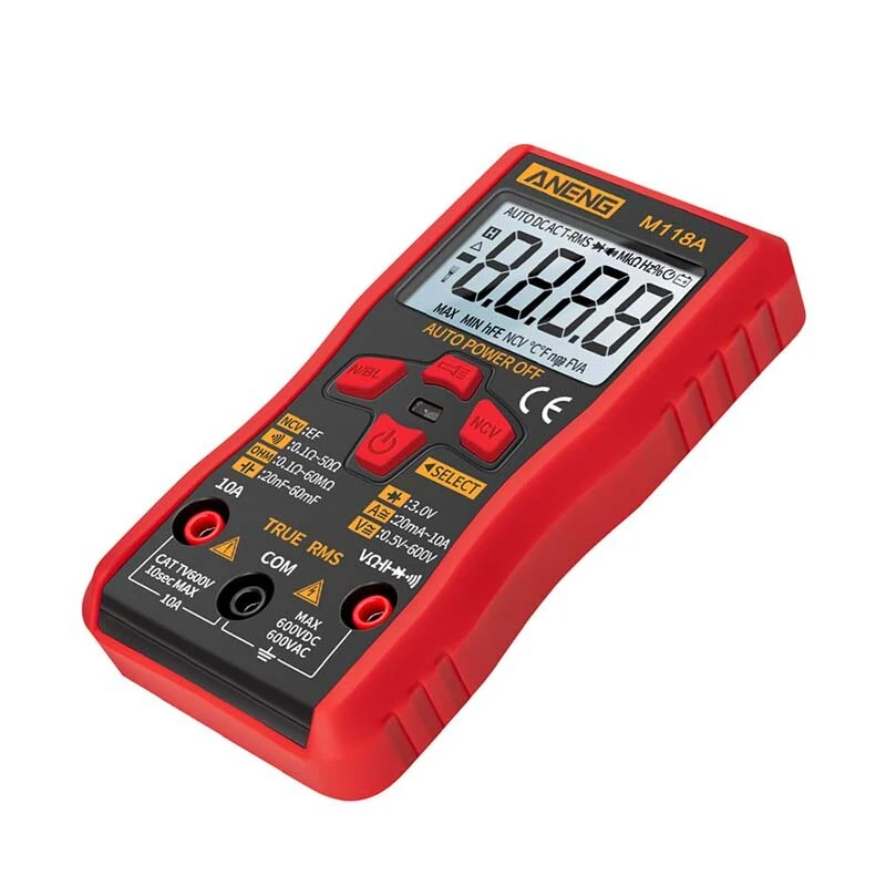 ANENG M118A Digital 6000 Counts Auto Range True Rms Mini Multimeter Transistor Meter with NCV Data Hold Flashlight — view 5