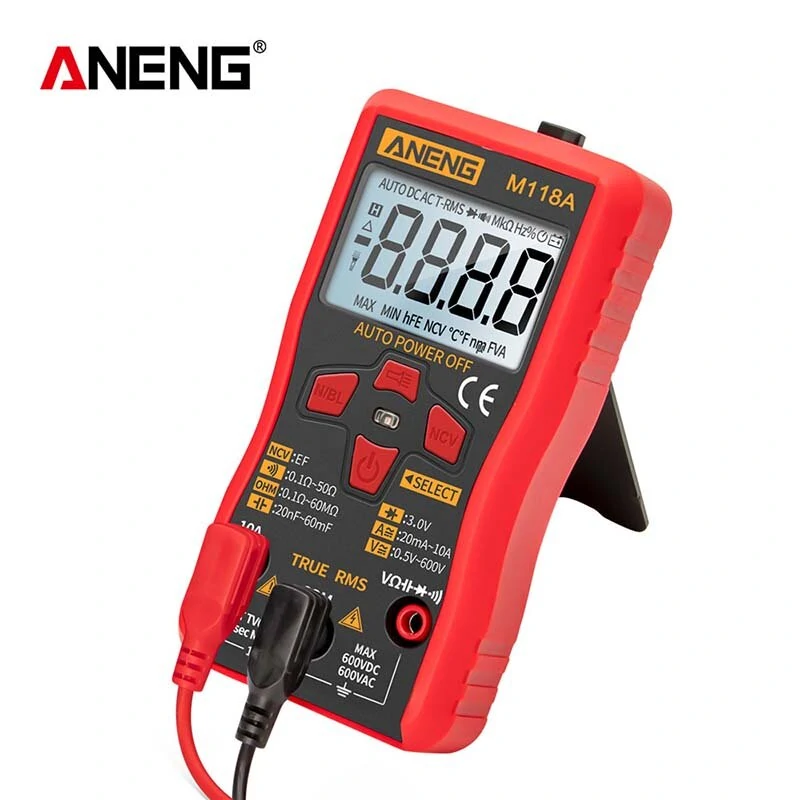 ANENG M118A Digital 6000 Counts Auto Range True Rms Mini Multimeter Transistor Meter with NCV Data Hold Flashlight — view 6