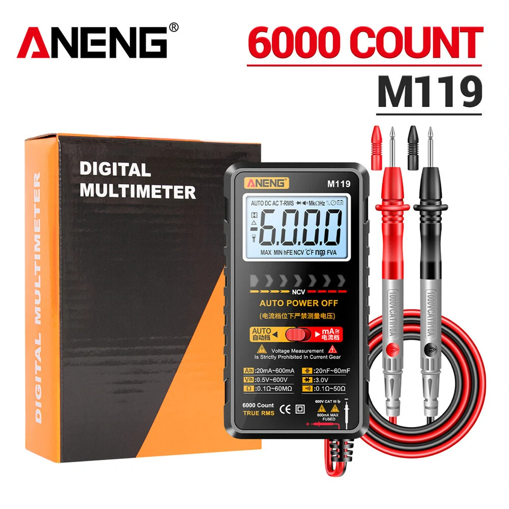 ANENG M119 Portable 6000 Counts Digital Multimeter Avometer Transistor Capacitor Tester — view 7