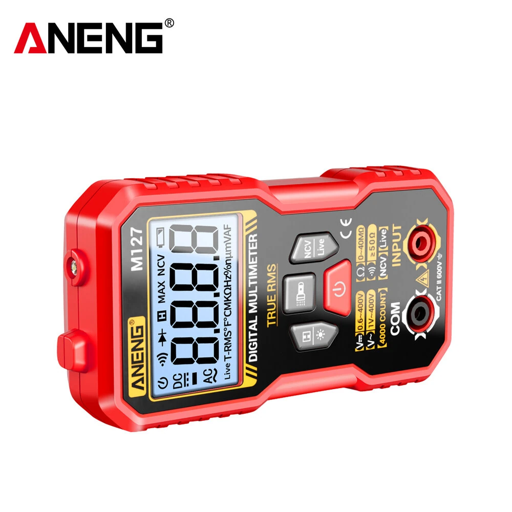 ANENG M127 Digital Multimeter True RMS 4000 Counts Automatic Identification High-Definition Backlight LCD Compact Portable Multimeter AC DC Voltage Resistance Measurement — view 5