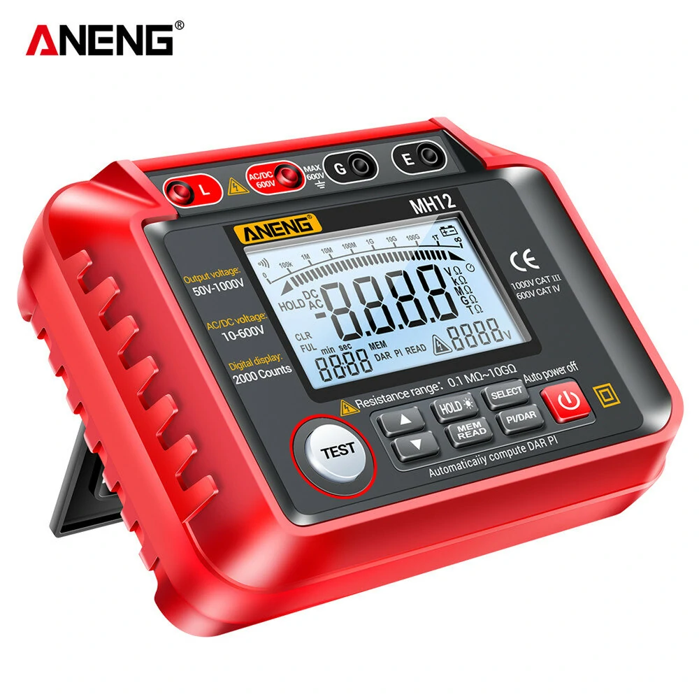 ANENG MH12 Insulation Earth Resistance Tester Digital Meter AC DC Ammeter Transistor Tester LCD Megohmmeter Meter Voltmeter Detect — view 2