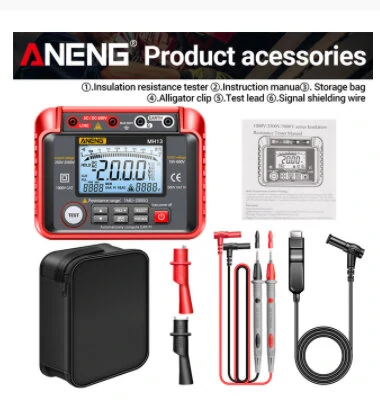ANENG MH13 Megohmmeter Ohm Tester Digital Multimeter Megometro Insulation Earth High Voltage Resistance Meter Tester Tool — view 5