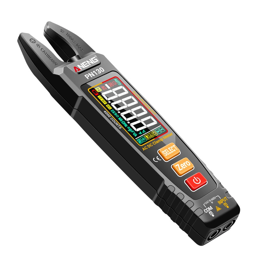 ANENG PN130 Digital Clamp Meter 4000 Counts AC DC Current Voltage Tester Auto Range VA Color Screen NCV CAT III 1000V Multifunction Electrical Tester with Flashlight Data Retention — view 2
