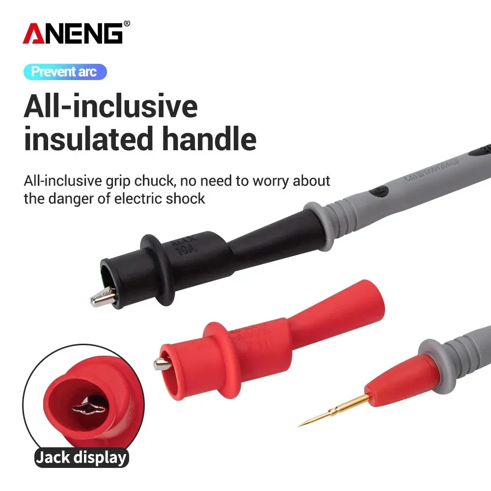 ANENG PT1032 20A 1000V Slicon Rubber Delay Wire Gold Plated Sharp Probe Needles Digital Multi Meter Test Lead — view 7