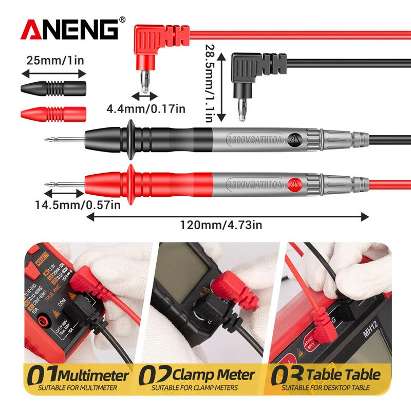 ANENG PT1035 10A 1000V Digital Multimeter Test Lead Cable Replaceable Multimeter Pen Probe Test Wire Voltmeter Ammeter Accessory — view 6