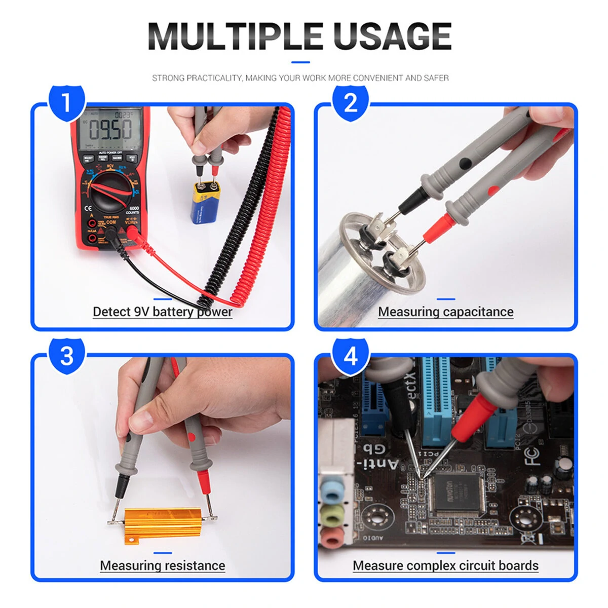 ANENG PT2009 Universal Multimeter Probe Spring Test Lead For Digital Professional Multimeter Clamp Meter Desktop Meter 20A 1000V — view 7
