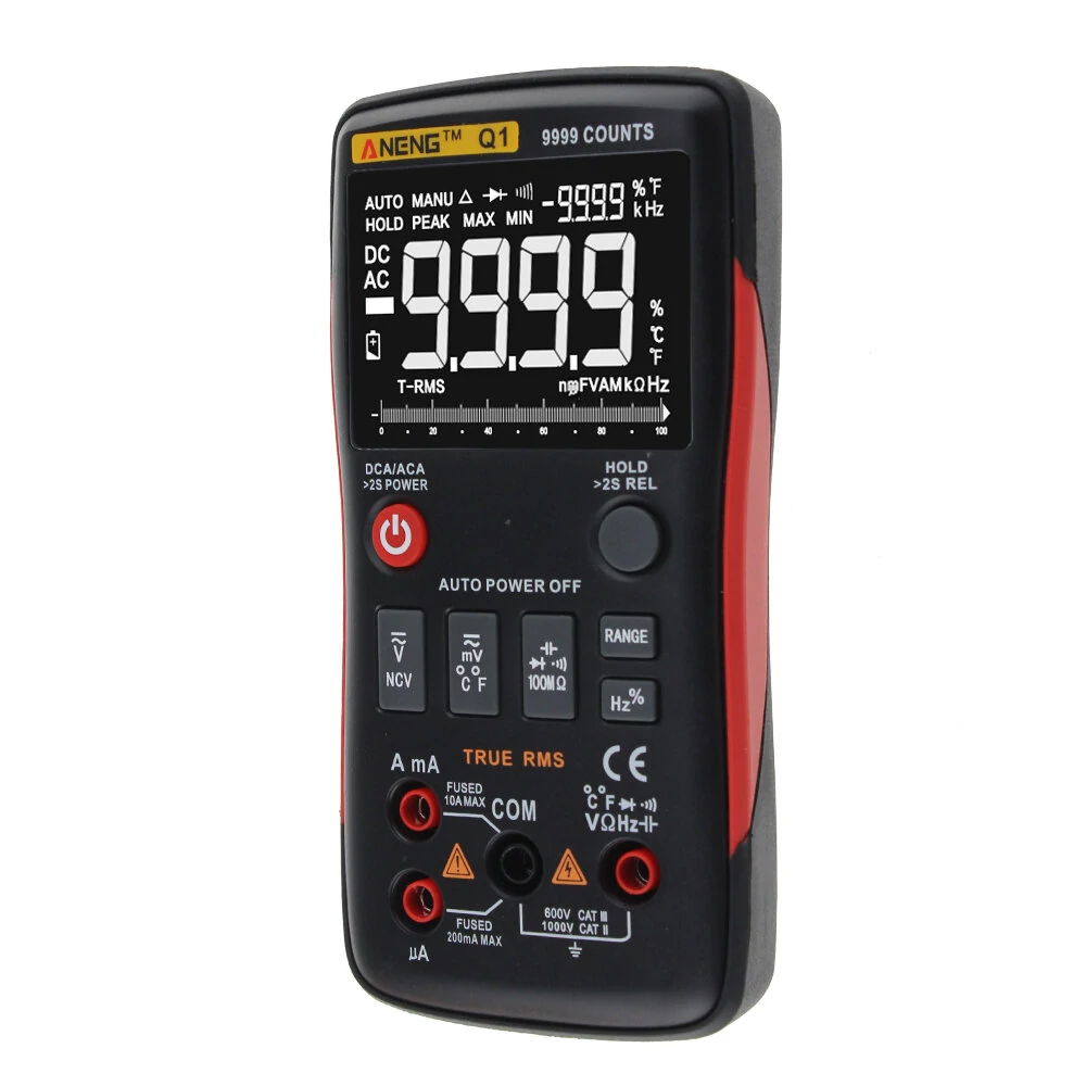 ANENG Q1 9999 Counts True RMS Digital Multimeter AC DC Voltage Current Resistance Capacitance Temperature Tester Auto/Manual Raging with Analog Bar Graph — view 4