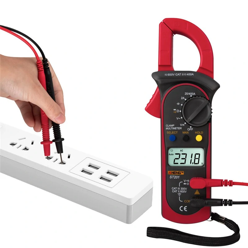 ANENG ST201 Digital Multimeter Clamp Ammeter Transistor Tester Capacitor Tester Power Test Automotive Voltage Tester — ANENG
