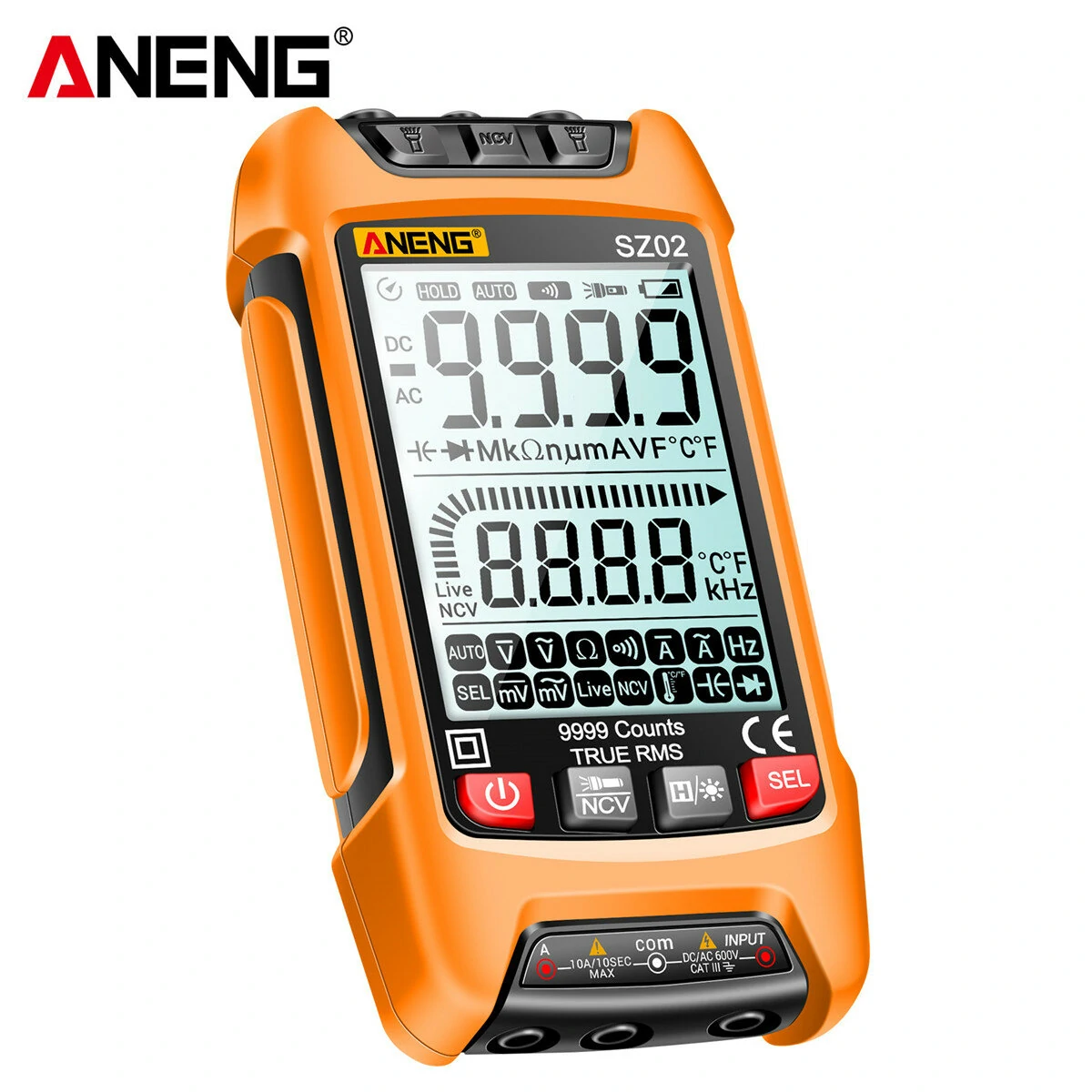 ANENG SZ02 9000 Counts Auto Range True RMS Digital Multimeter High Precision Resistance Frequency Capacitor Tester — view 6