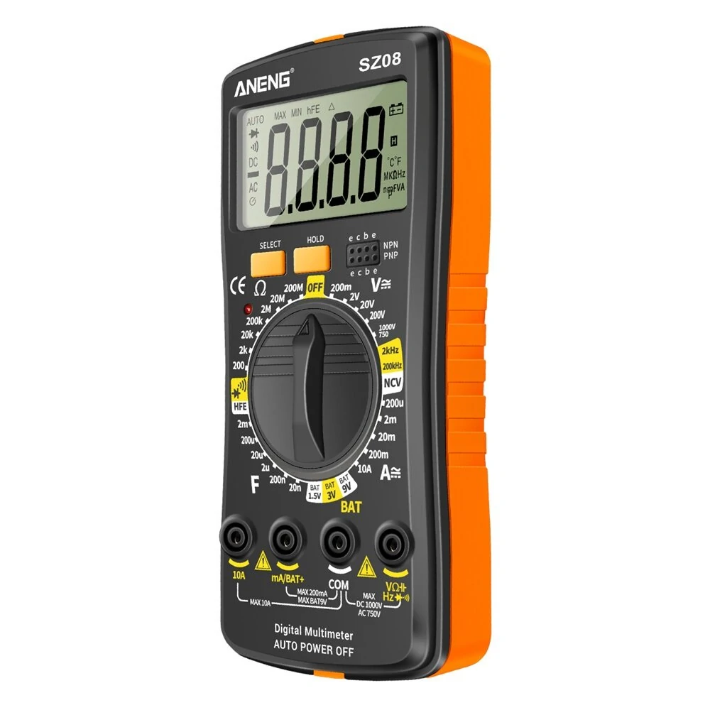 ANENG SZ08 Ultra-thin Split LCD Digital Multimeter Tester with  Stowable Test Pen AC/DC 220V Professional Multimetro Auto Voltmeter Resistance Tester Tool — view 7