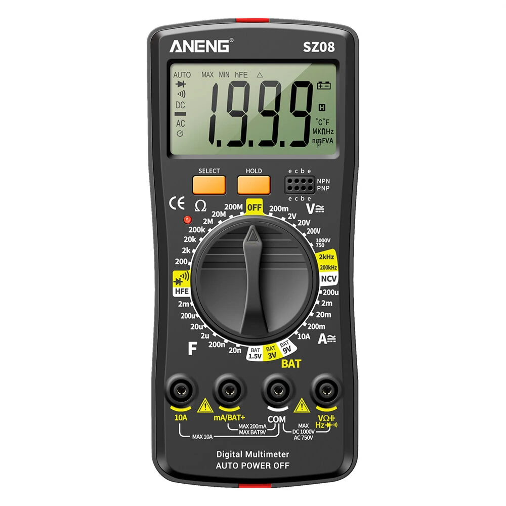 ANENG SZ08 Ultra-thin Split LCD Digital Multimeter Tester with  Stowable Test Pen AC/DC 220V Professional Multimetro Auto Voltmeter Resistance Tester Tool — view 9