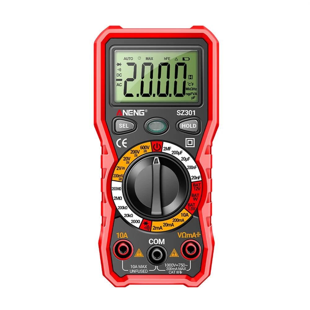 ANENG SZ301 Digital Multimeter AC/DC Votage Current Automatic Tester Electrical Resistance Ohm Ammeter Capacitance Meter — view 2