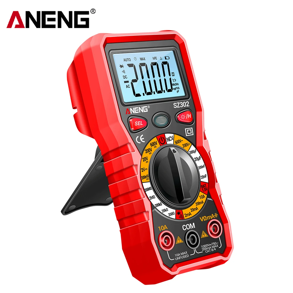 ANENG SZ302 Digital Multimeter AC/DC Votage Current Automatic Tester NCV Detector Resistance Ohm Ammeter Capacitance Meter — view 6