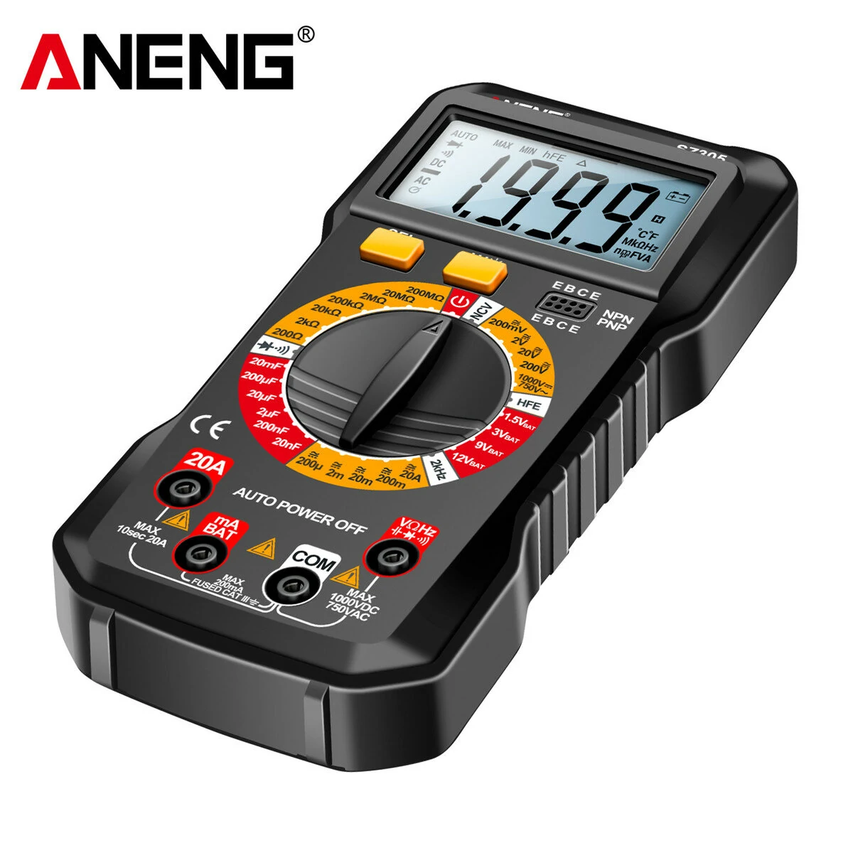ANENG SZ305 1999 Counts Multimeter Capacitor Testers Professional Smart Voltmeter AC/DC Votage Current Resistance Ohm Test Tools — view 4