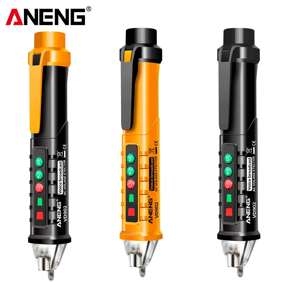 ANENG VD902 AC Voltage Detectors Smart Non-Contact Tester Pen Meter 12-1000V Electric Sensor Test Pencil Infrared Laser — view 2
