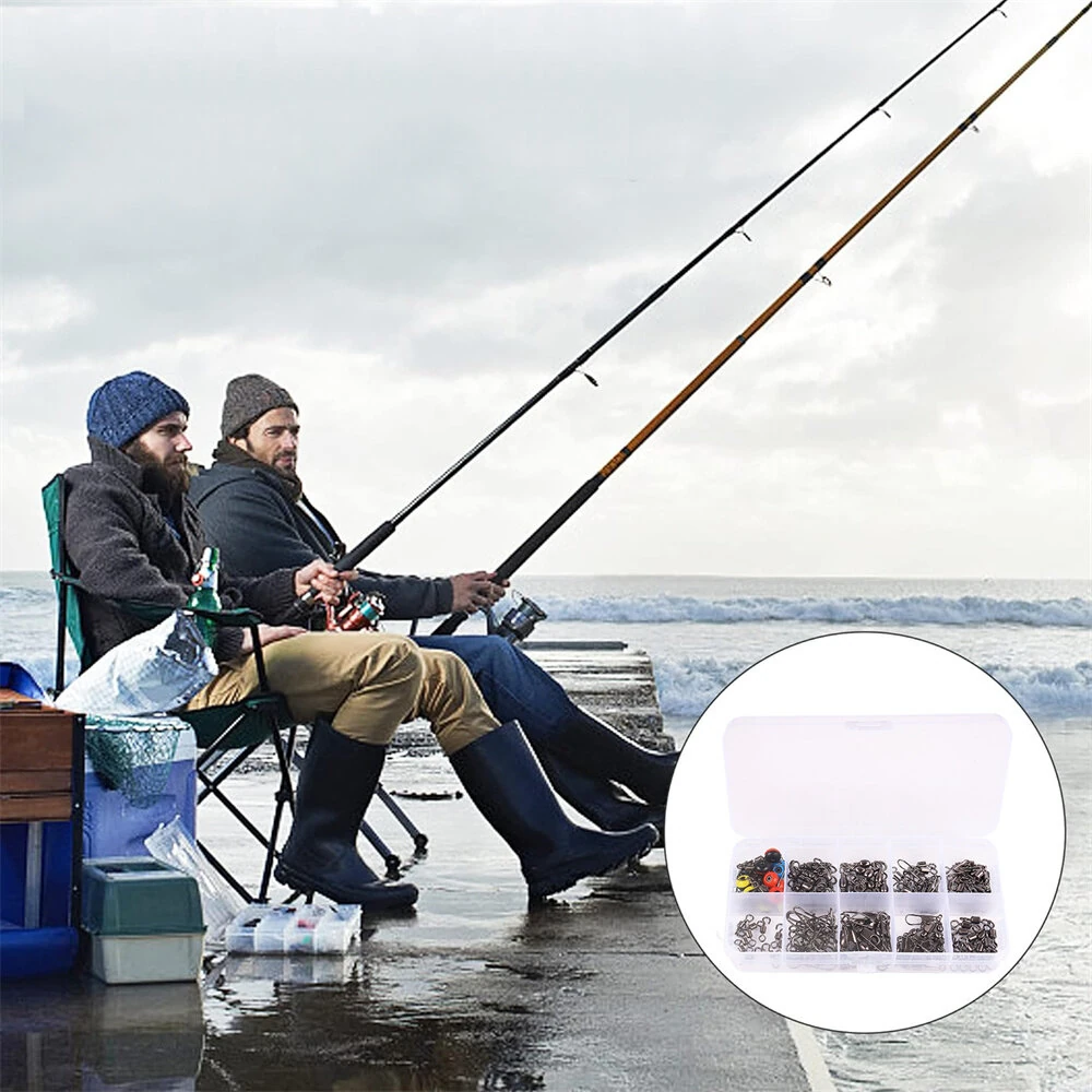 Anmuka 115pcs Fishing Connector Swivel Box Pack Pins Center Pass Swivels Sea Bean Bass Trout Fishing Accessories — view 8