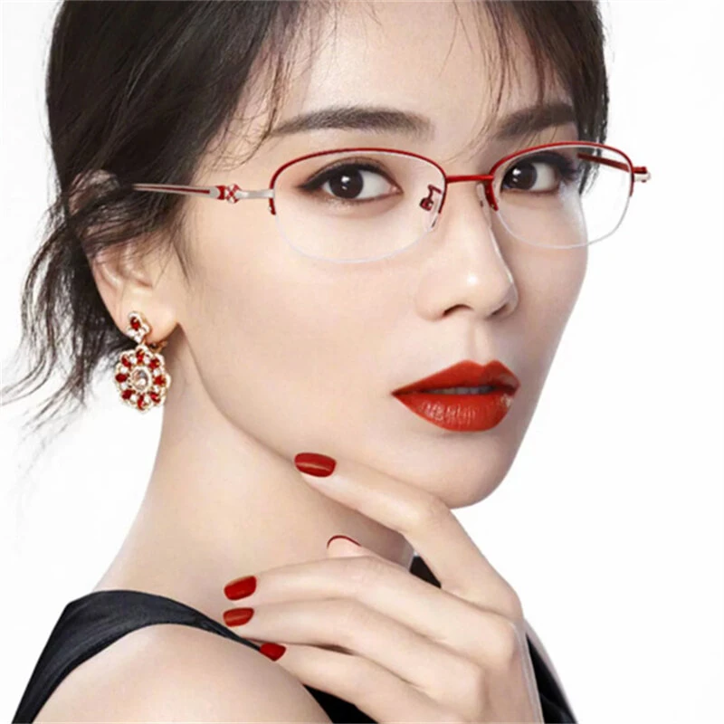 Anti-blue light HD Half Frame Reading Glasses Lightweight Comfy Elegant Women's Presbyopia Glasses — view 2