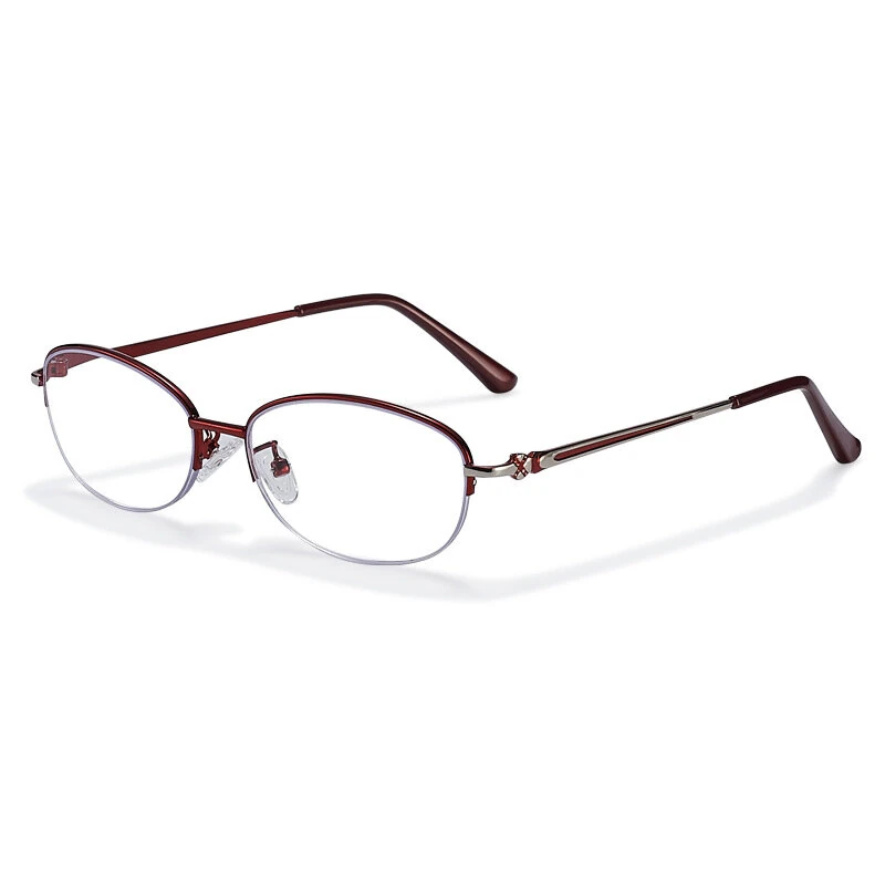Anti-blue light HD Half Frame Reading Glasses Lightweight Comfy Elegant Women's Presbyopia Glasses — view 5