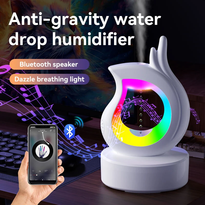 Anti Gravity Air Humidifier With BT Wireless Speaker And Colorful Ambient Light For Home Using — view 5