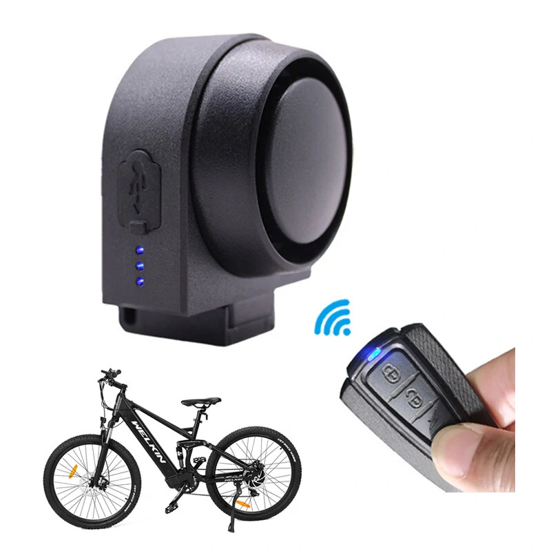 ANTUSI Wireless Bike Alarm 115dB Loud Anti-theft 400mAh USB Chargeable IPX5 Waterproof Electric Vibration Horn with Remove Control for Bicycle Scooter Motorcycle — ANTUSI