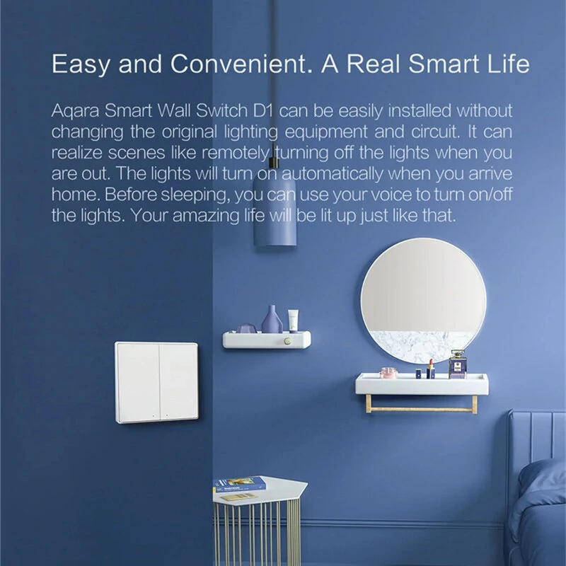 Aqara D1 Smart Zigbe Switch Wireless Switch Key Light Remote Control Fire Wire With /No Neutral Work With Mi Home HomeKit — view 8