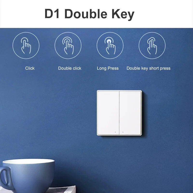 Aqara D1 Smart Zigbe Wall-mounted Switch Intelligent Wireless Key Light Button Remote Control Switch Support Mijia APP HomeKit — view 3